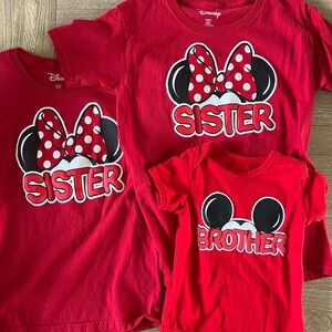 Disney Red Sister and Brother Kids T-Shirts